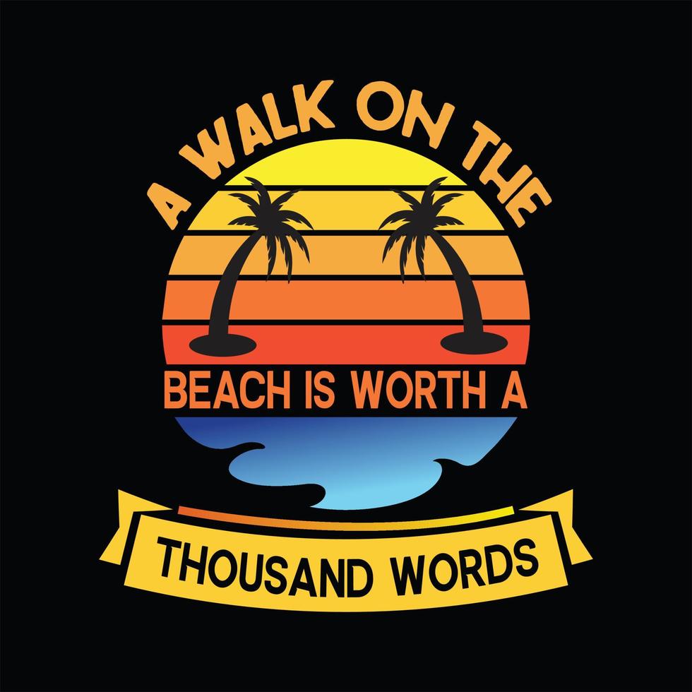 Beach T-shirt Design vector