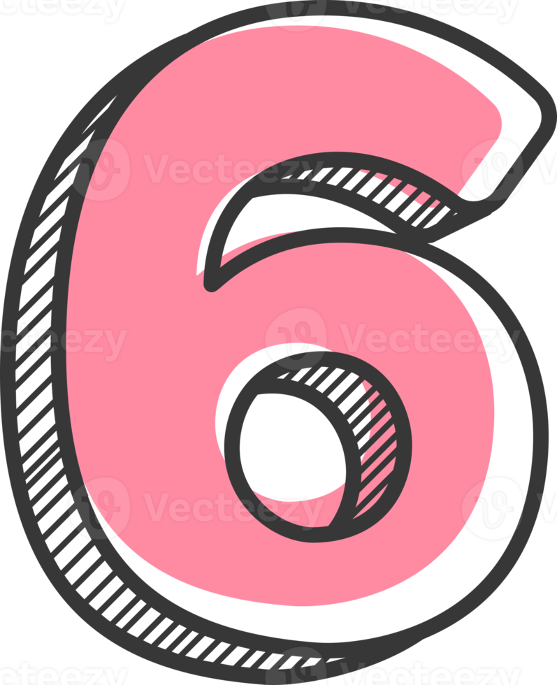 number marker colorful doodle font style png