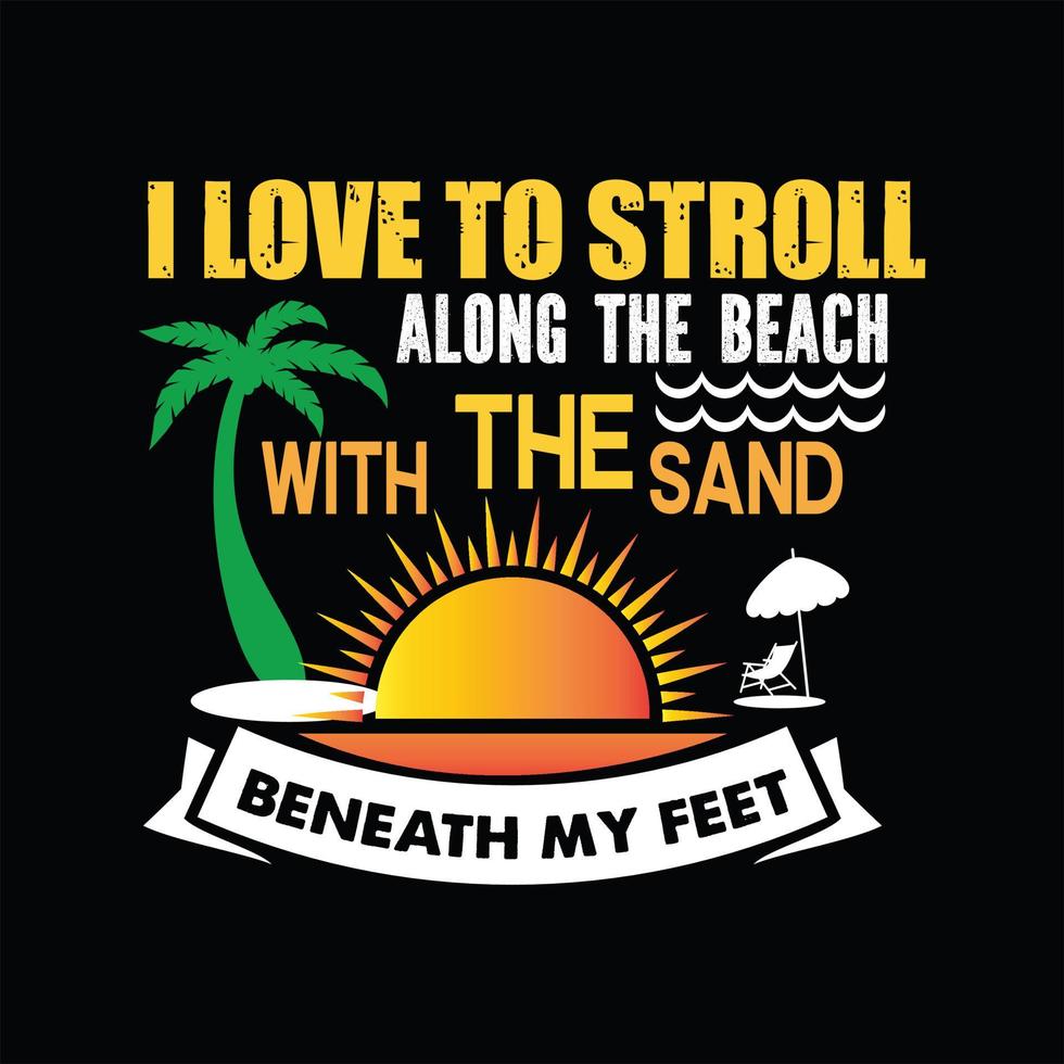 Beach T-shirt Design vector