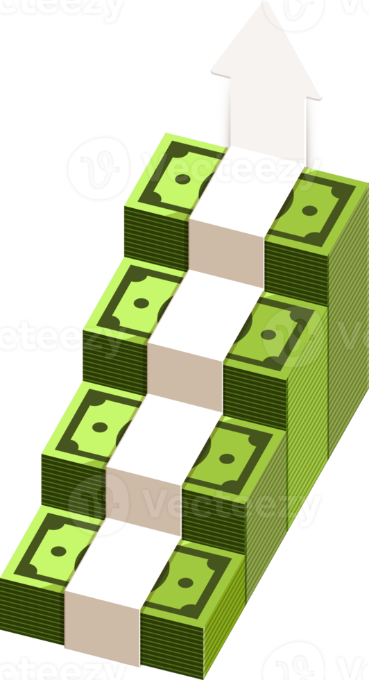 Money arrow staircase png