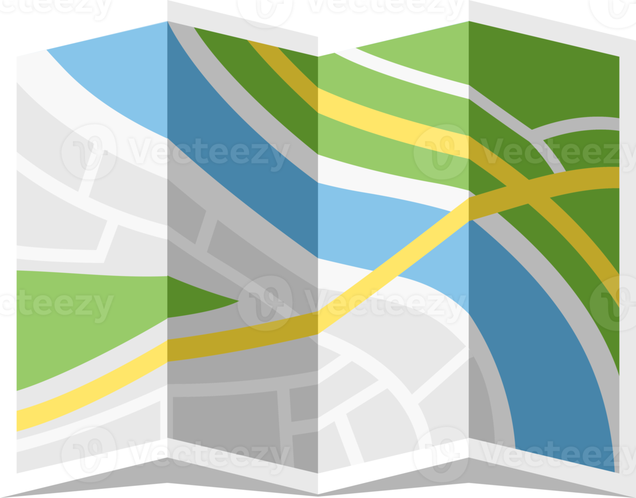 ícones planos de mapa de viagem png