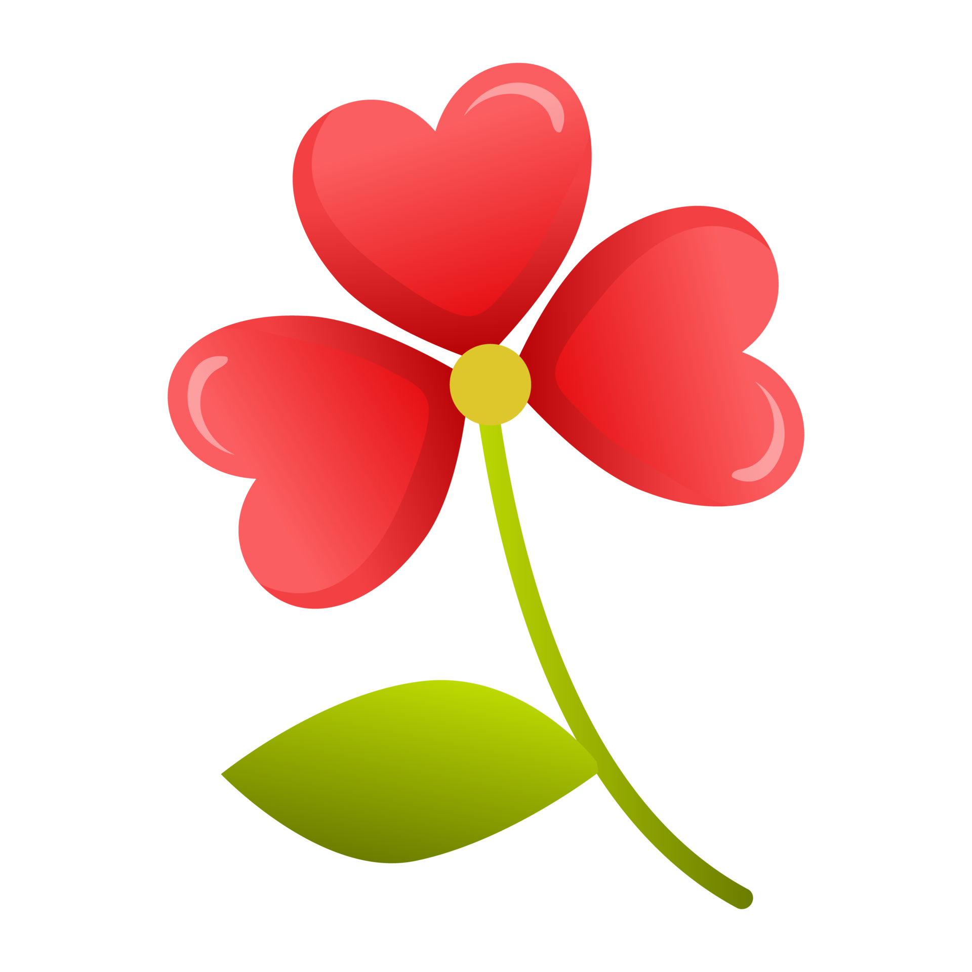 flower with heart petals and leaves for congratulations to your beloved