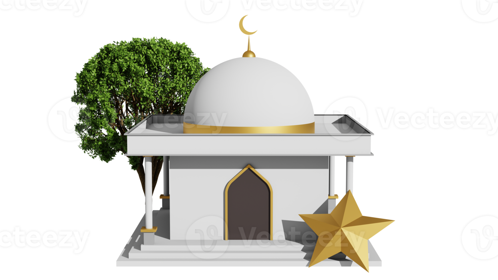 3D Rendering Mosque Ramadan Kareem png