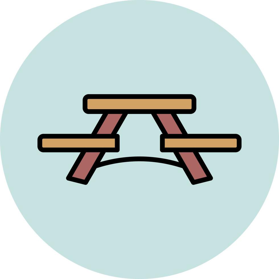 Picnic Table Vector Icon