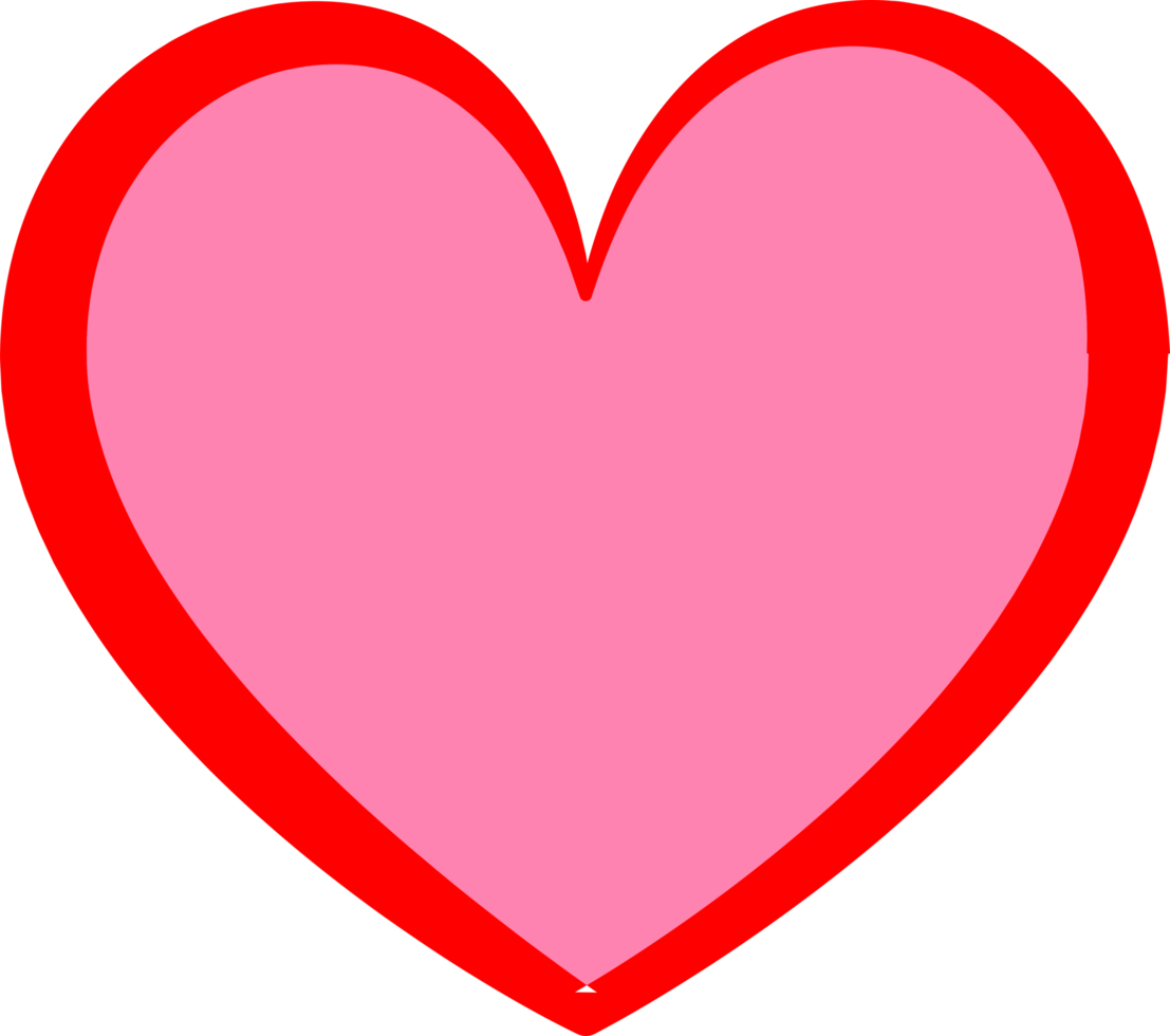 PNG heart icon, stylized illustration with transparent background