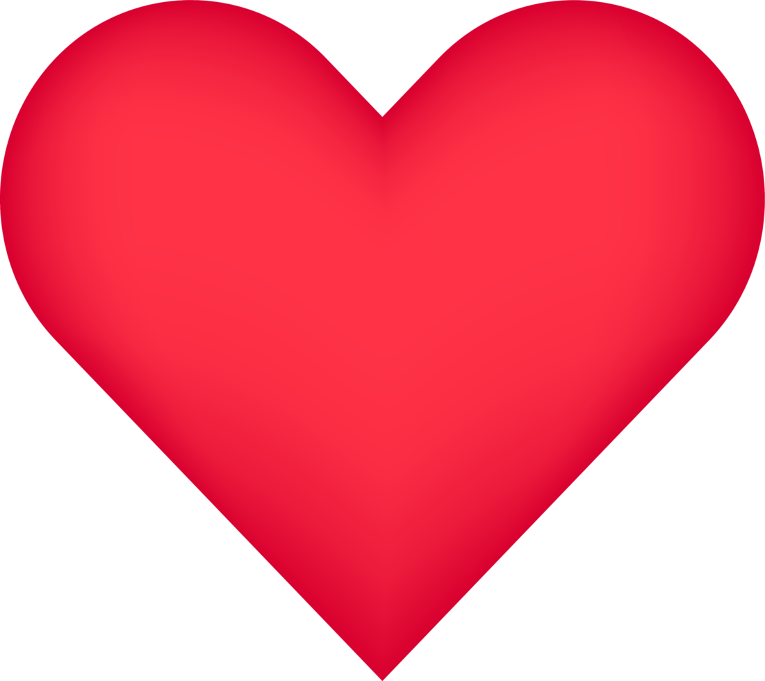 PNG heart icon, stylized illustration with transparent background