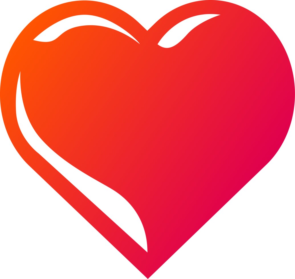 PNG heart icon, stylized illustration with transparent background