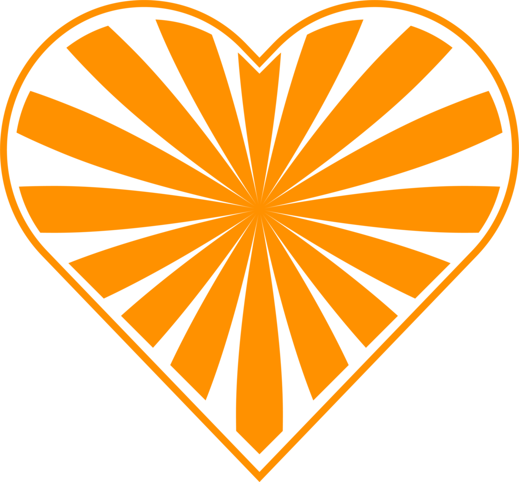 PNG heart icon, stylized illustration with transparent background