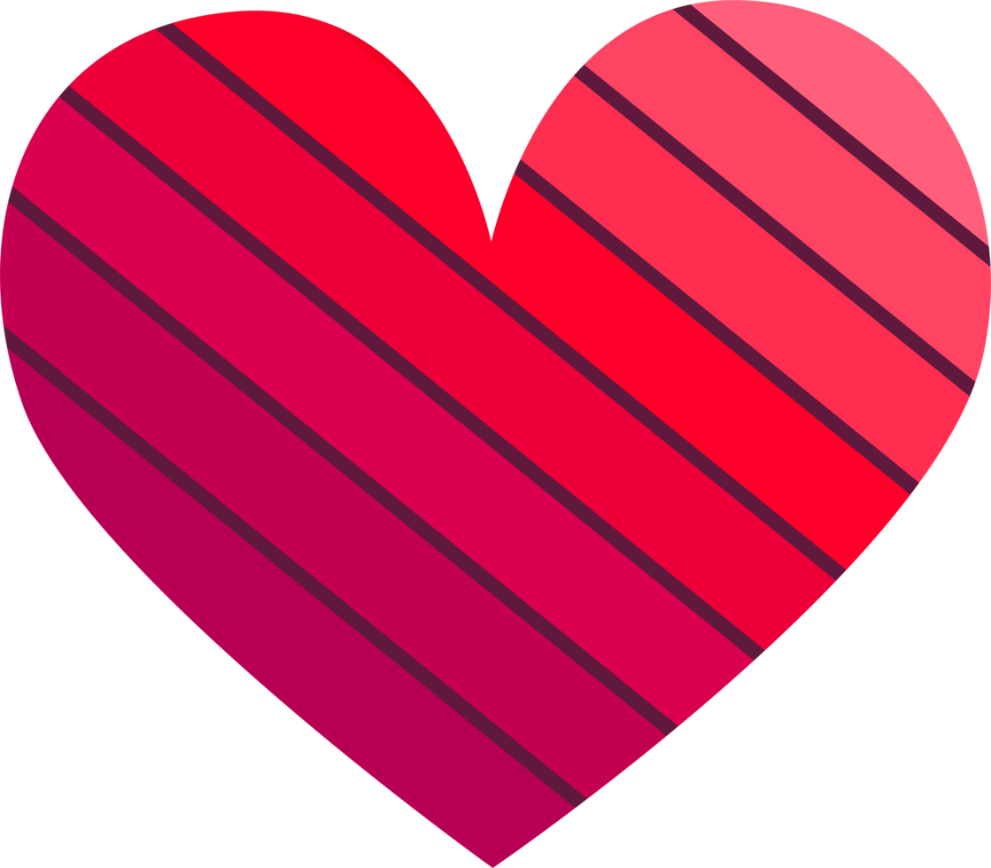 PNG heart icon, stylized illustration with transparent background