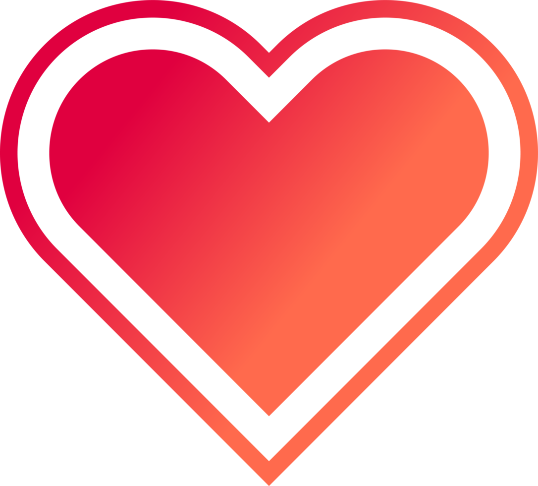 PNG heart icon, stylized illustration with transparent background