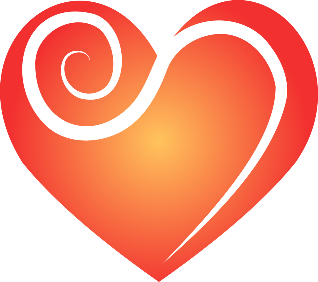 PNG heart icon, stylized illustration with transparent background