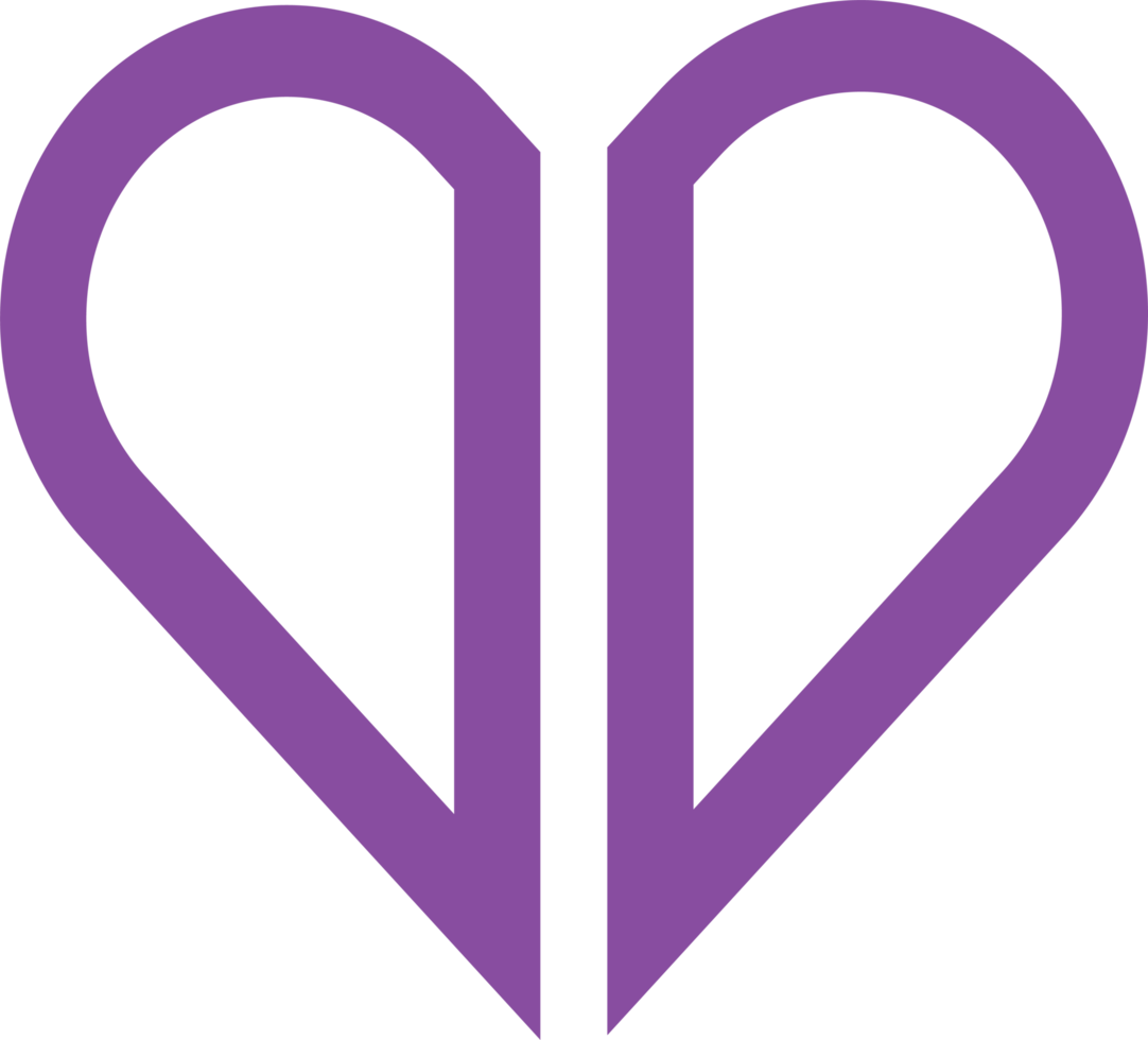 PNG heart icon, stylized illustration with transparent background