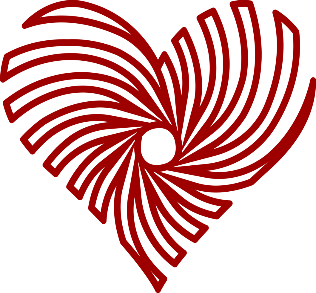 PNG heart icon, stylized illustration with transparent background