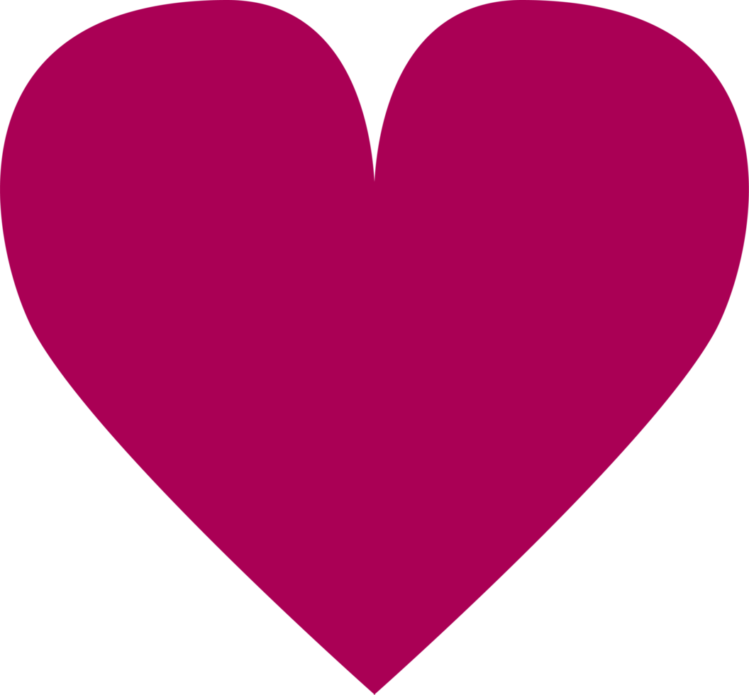 PNG heart icon, stylized illustration with transparent background