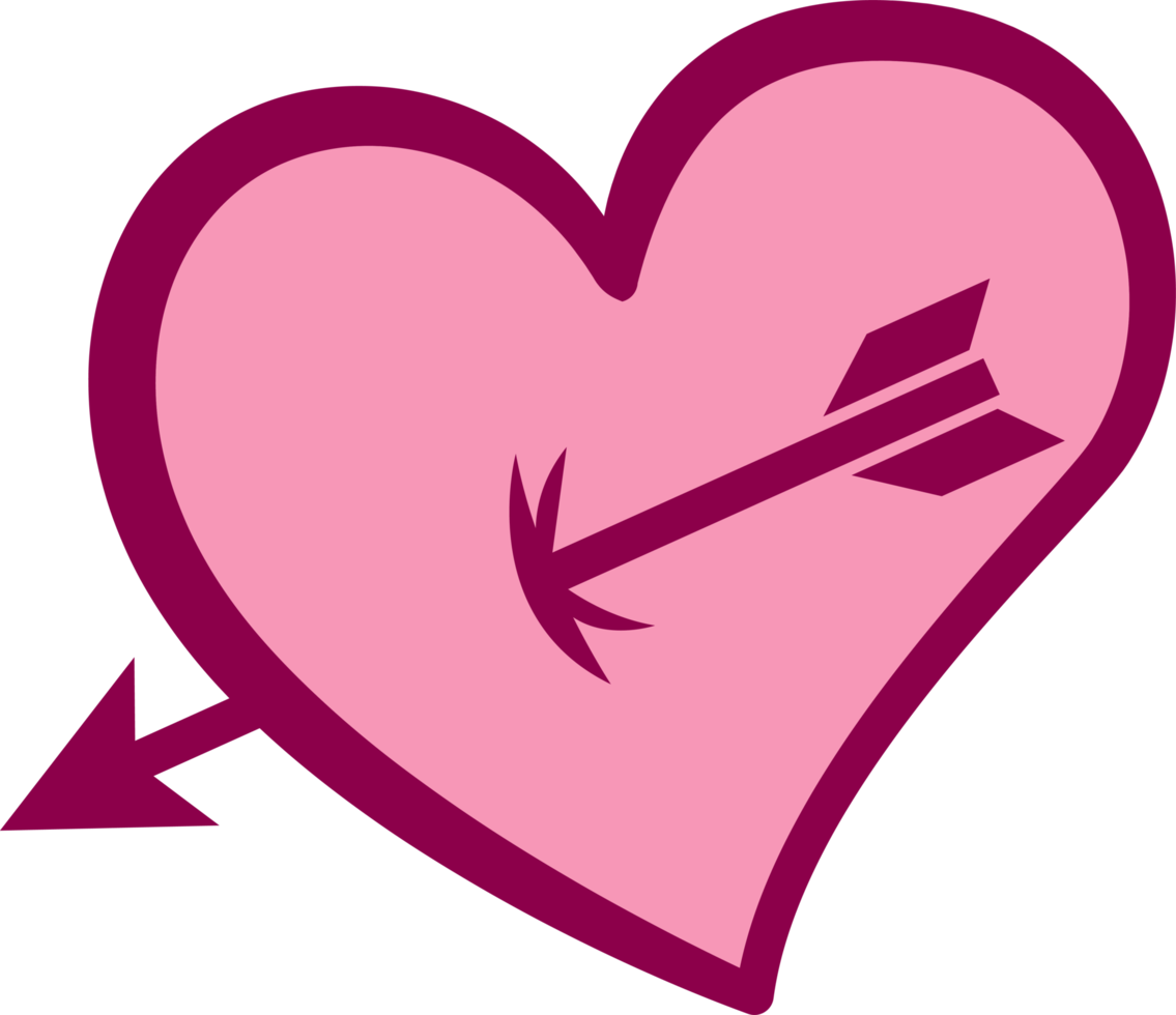 PNG heart icon, stylized illustration with transparent background