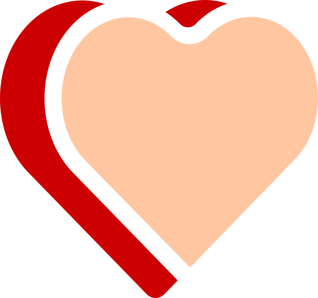 PNG heart icon, stylized illustration with transparent background