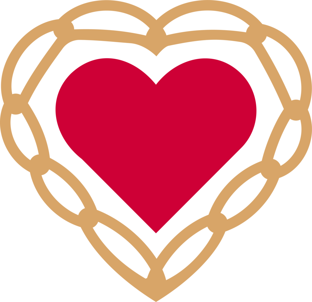 PNG heart icon, stylized illustration with transparent background