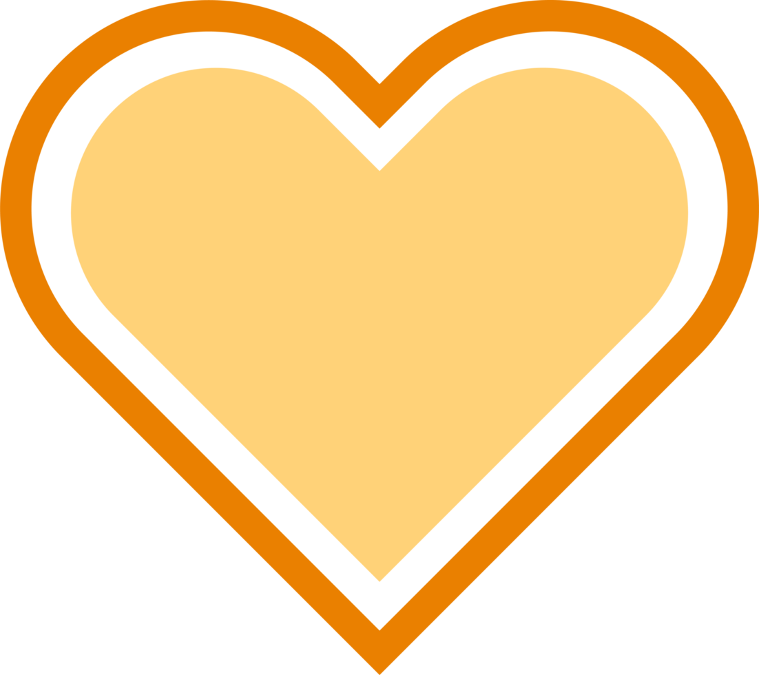 PNG heart icon, stylized illustration with transparent background
