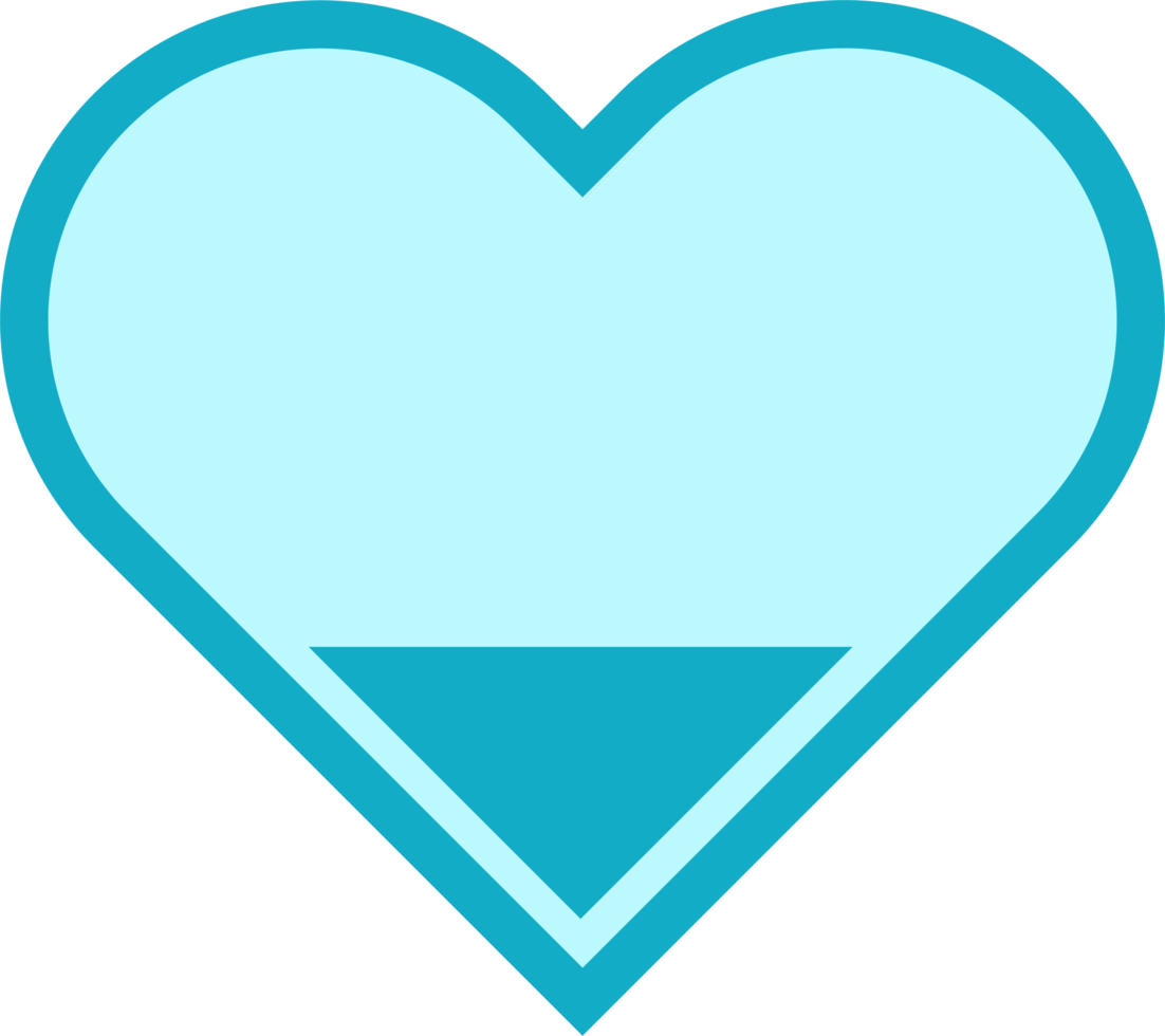 PNG heart icon, stylized illustration with transparent background