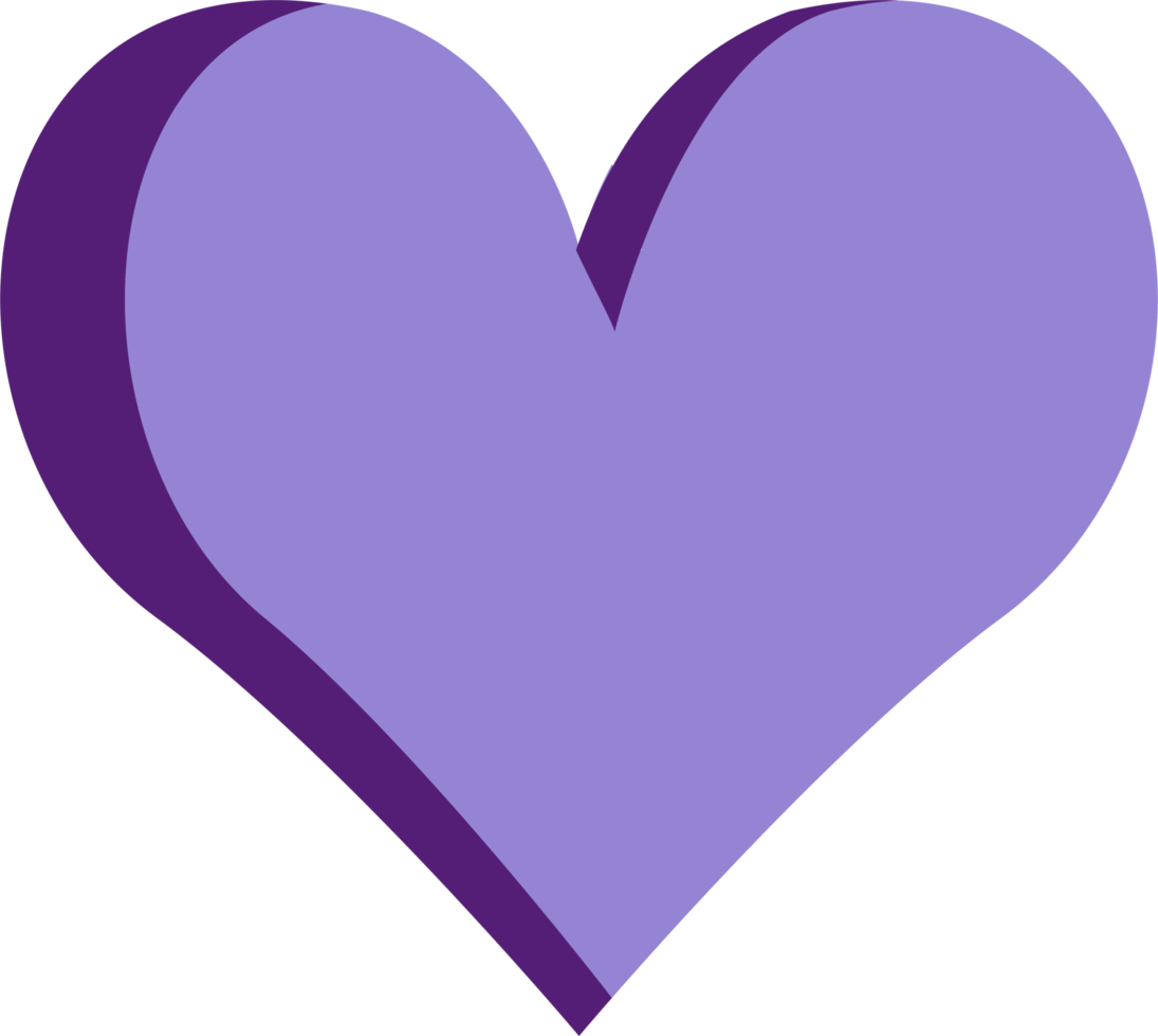 PNG heart icon, stylized illustration with transparent background
