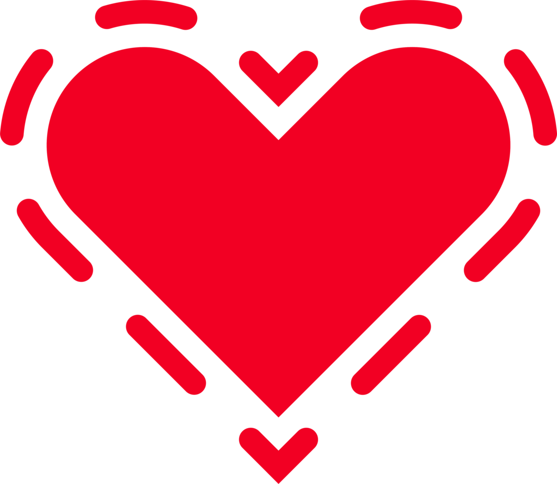 PNG heart icon, stylized illustration with transparent background