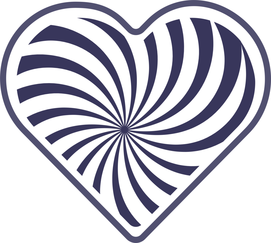 icono de corazón png, ilustración estilizada con fondo transparente png