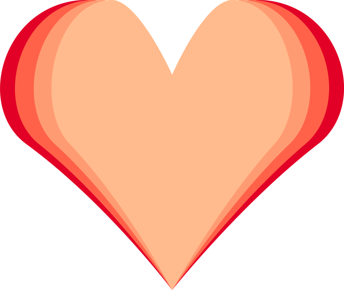 PNG heart icon, stylized illustration with transparent background