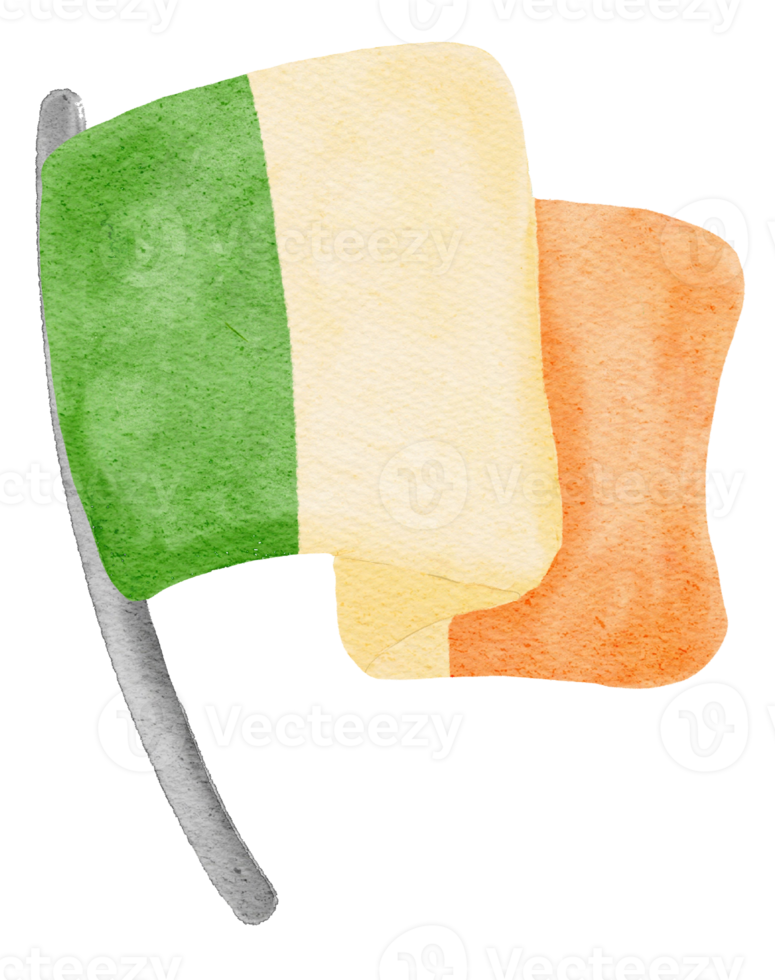 watercolour st Patrick flag banner cartoon hand painting png