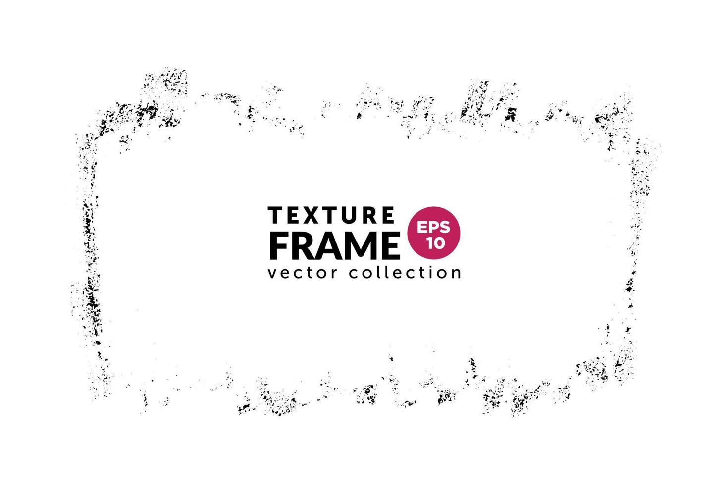 Textured overlay grunge frame rectangular shape. Distressed one color background. Abstract graphic vector design.