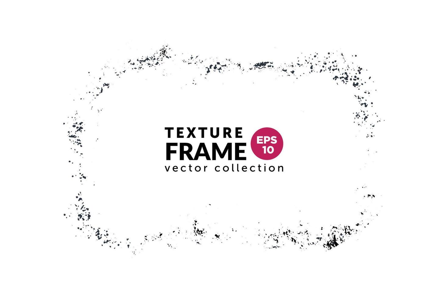 Textured overlay grunge frame rectangular shape. Distressed one color background. Abstract graphic vector design.