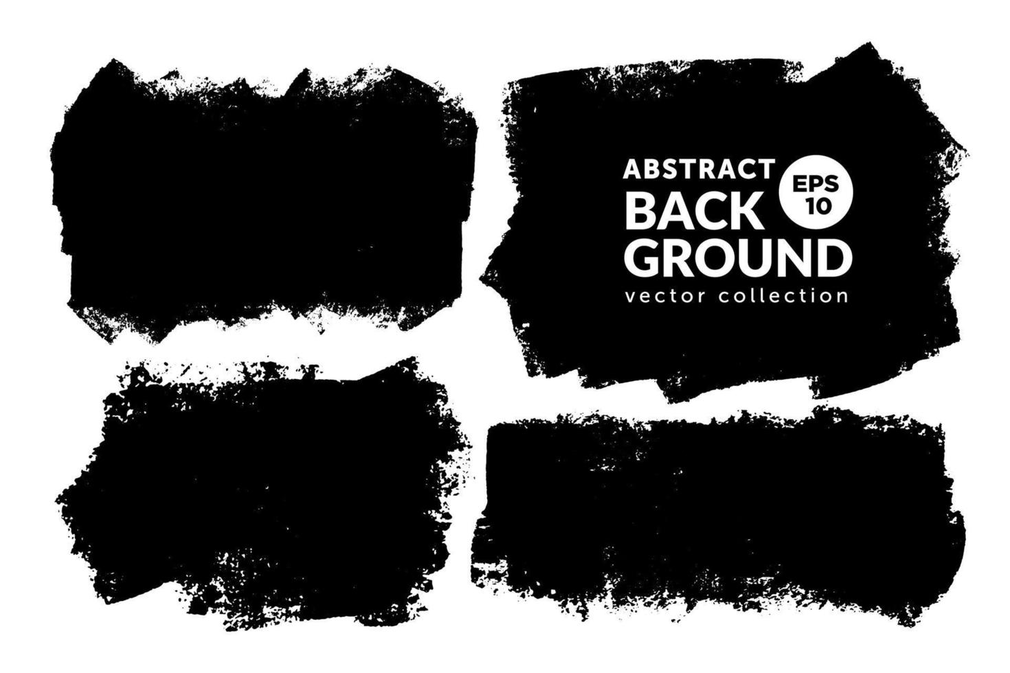 Vector set of hand drawn brush strokes, stains for backdrops. Monochrome design elements set. One color monochrome artistic hand drawn backgrounds.