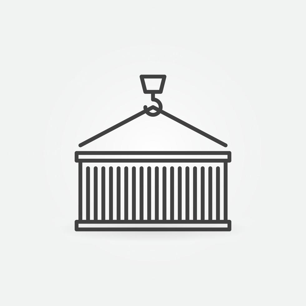 Shipping Container vector Delivery concept minimal thin line icon