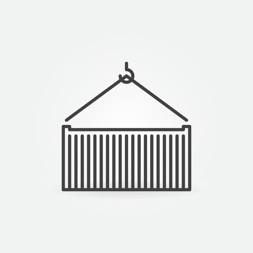 Hanging Shipping Container vector Transportation concept outline icon