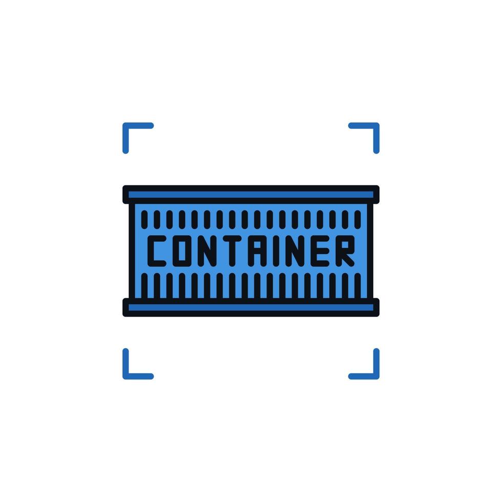 Blue Container vector Shipping concept modern icon or symbol