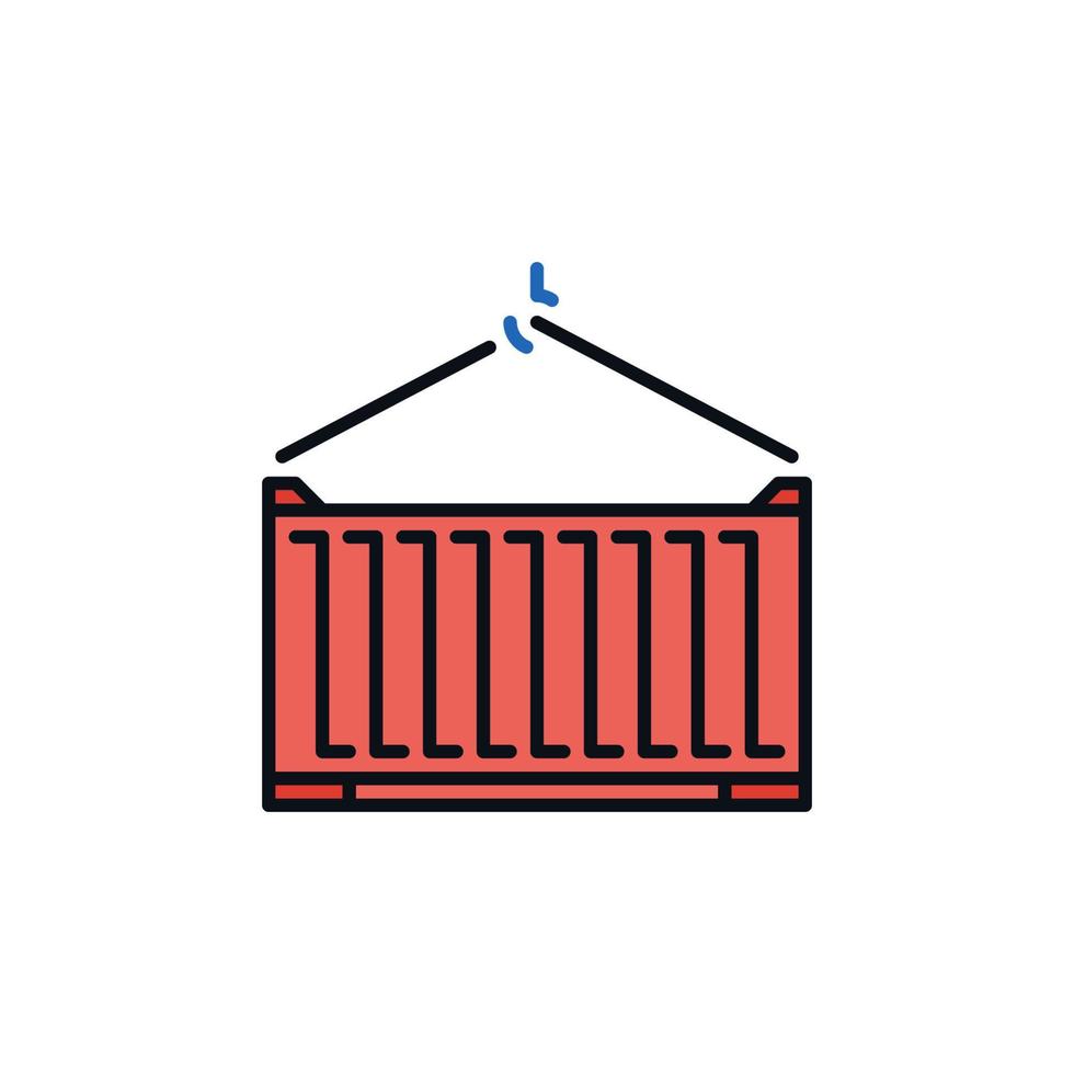 Red Shipping Container vector Intermodal Cargo concept creative icon