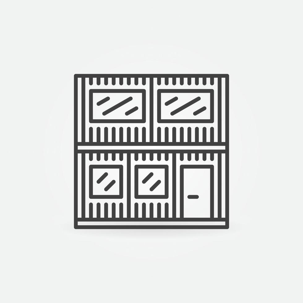 Containers Home vector concept linear icon or sign