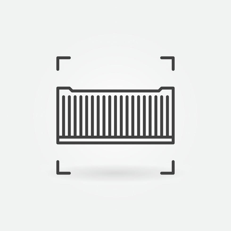 Freight Container vector Delivery concept linear icon or symbol