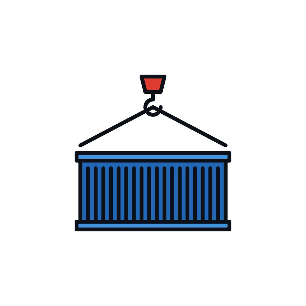Blue Shipping Container vector Delivery concept modern icon or sign