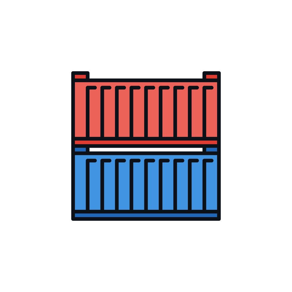 Red and Blue Shipping Containers vector Delivery concept creative icon