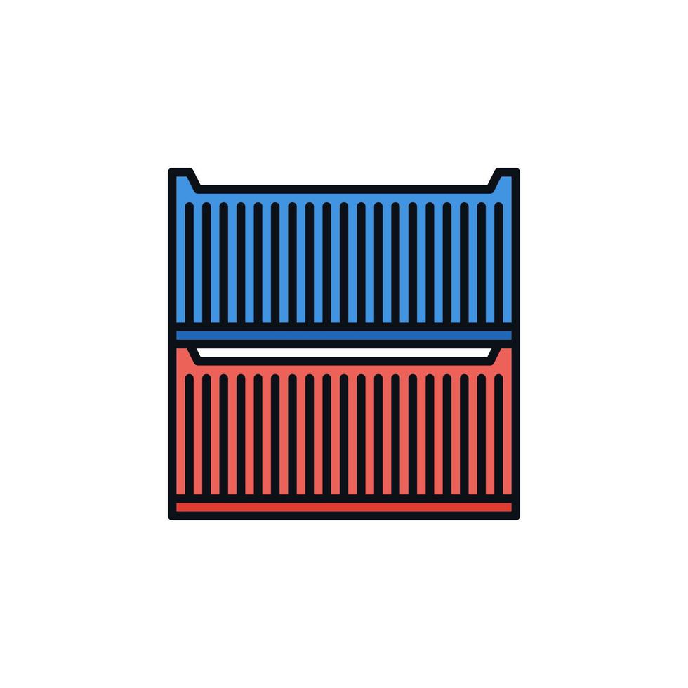 Two Shipping Containers vector Intermodal Cargo concept modern icon