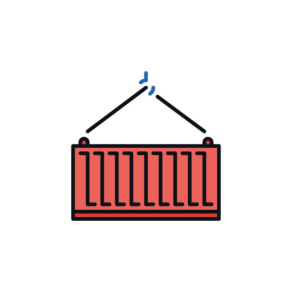 Freight Red Container vector Delivery concept creative icon