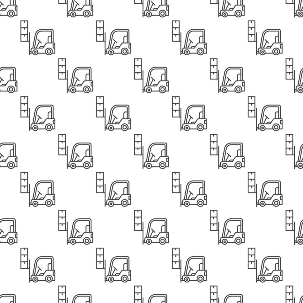 Forklift vector concept outline seamless pattern or background