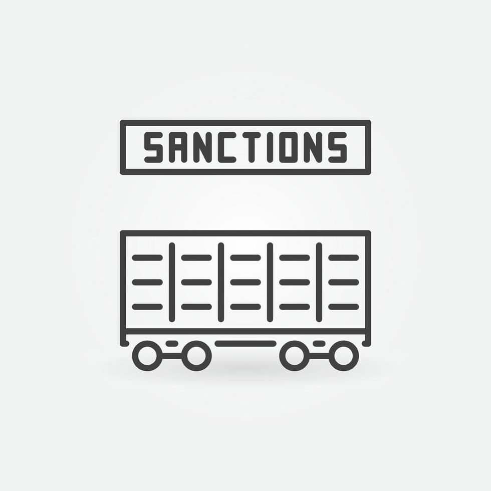 Rail Transportation Sanctions vector railway carriage concept linear icon