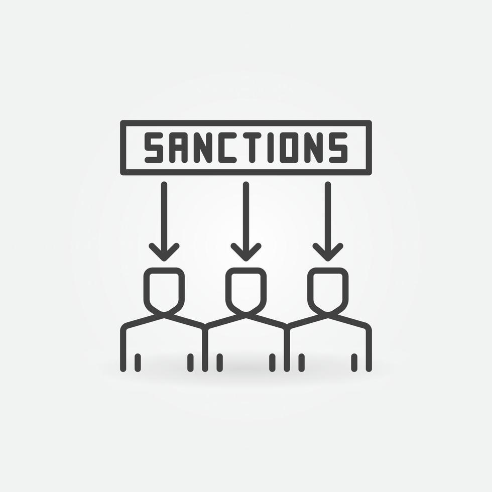 People in Sanctions vector concept linear icon or sign