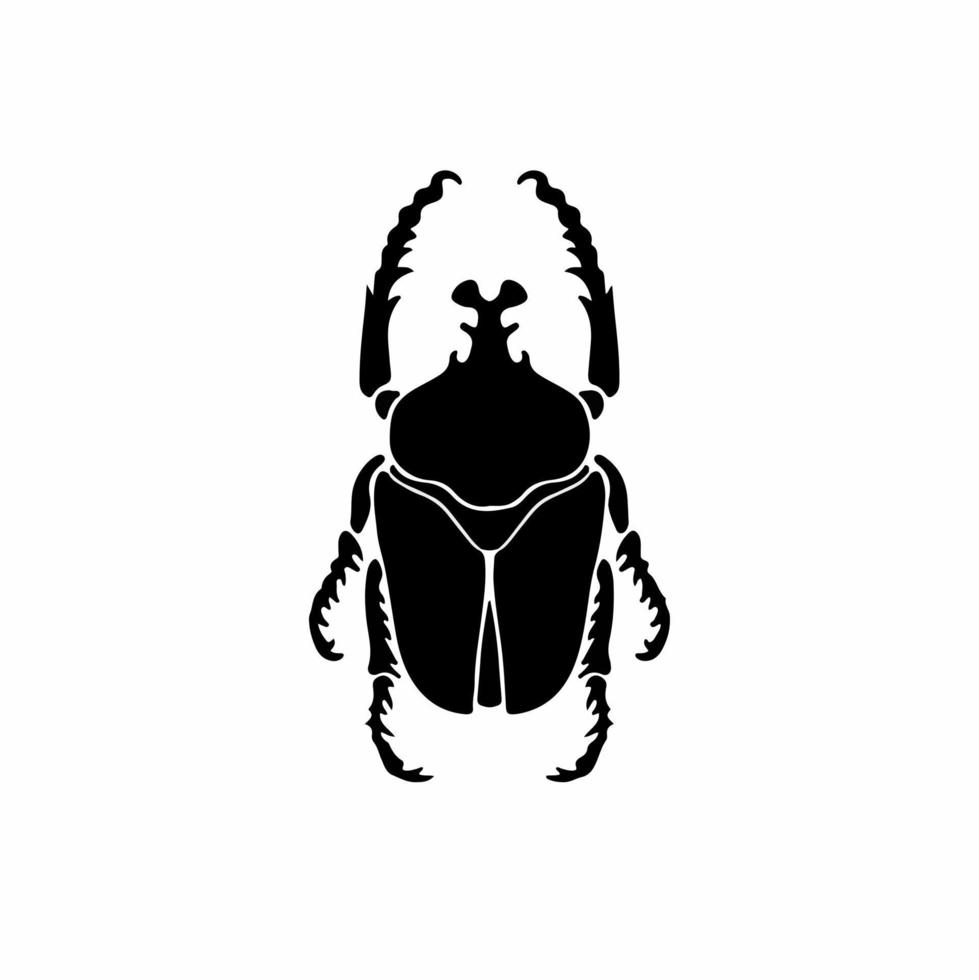 Beetle Logo Symbol. Stencil Design. Animal Tattoo Vector Illustration.