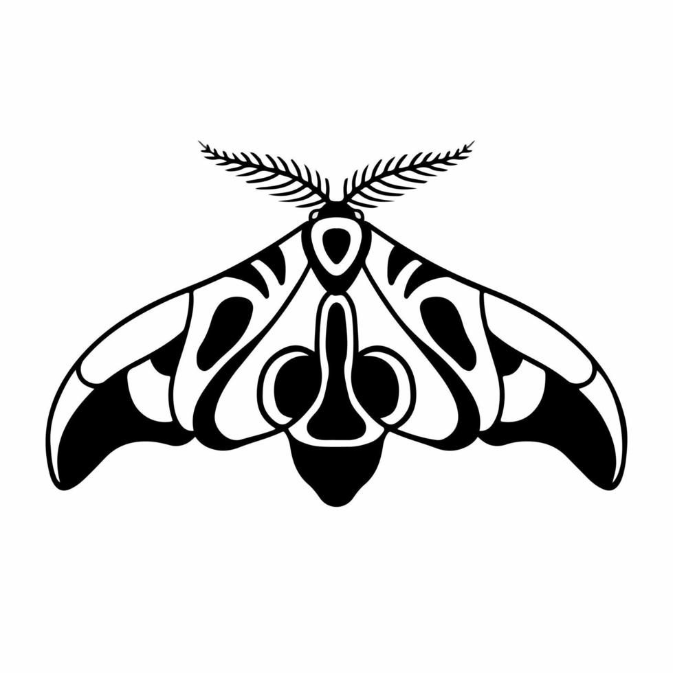 Butterfly Logo Symbol. Stencil Design. Animal Tattoo Vector Illustration.