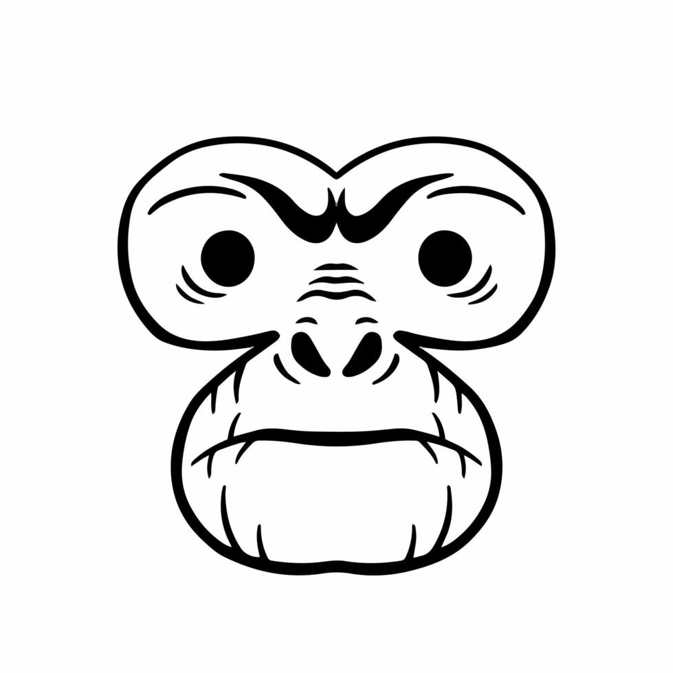 Ape Head Logo. Tattoo Design. Animal Stencil Vector Illustration ...