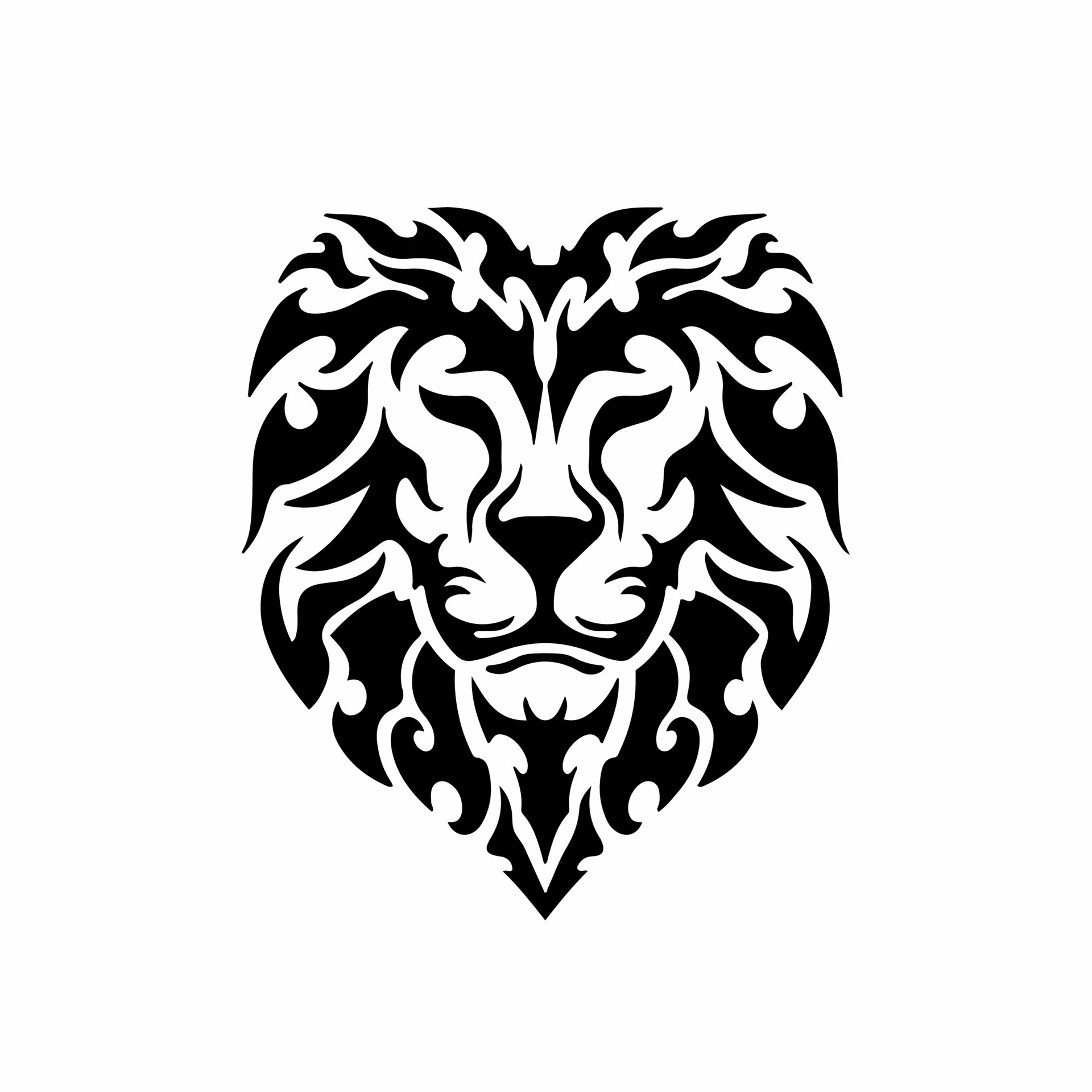 Tribal Lion Head Logo. Tattoo Design. Animal Stencil Vector Illustration 19015684 Vector Art at Vecteezy