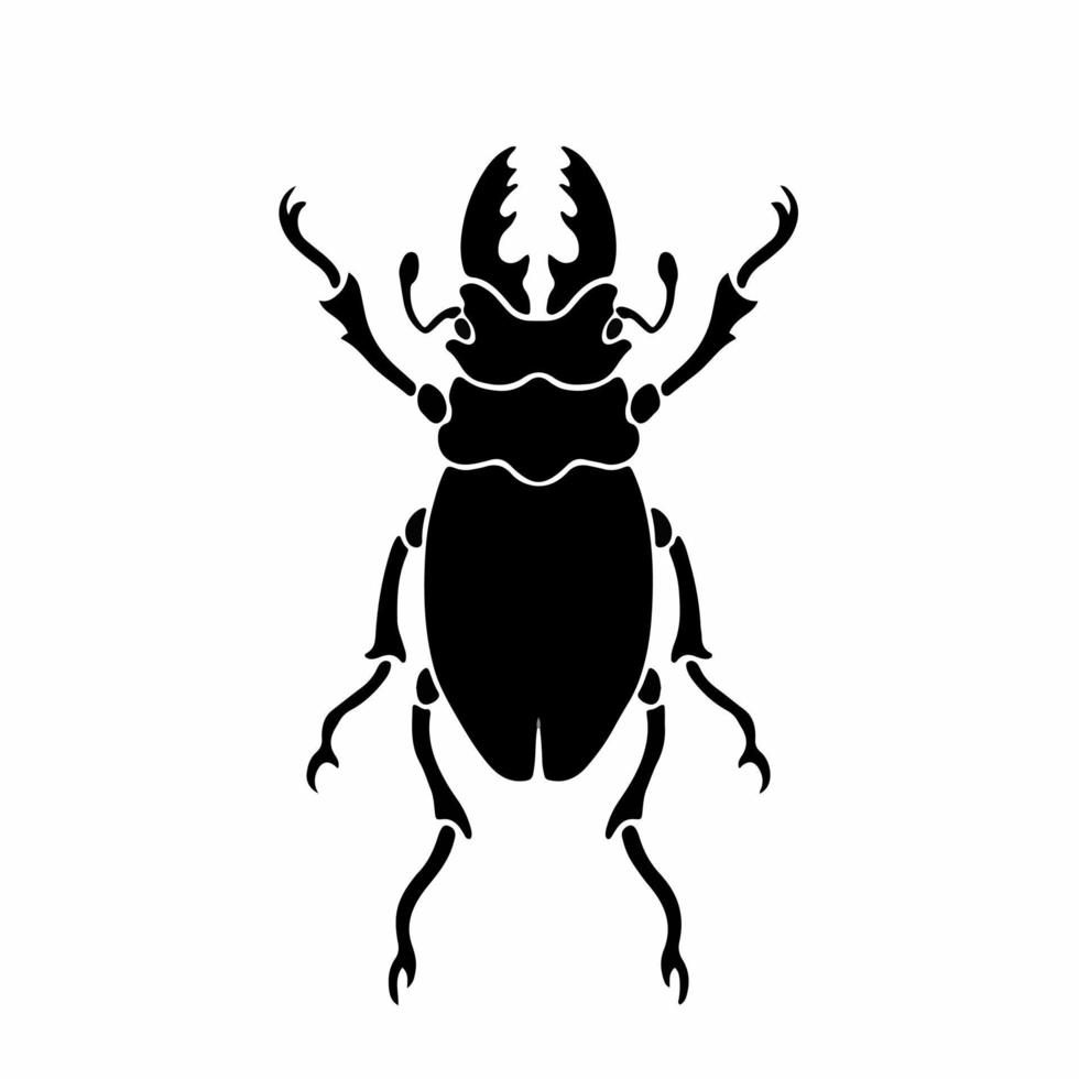 Beetle Logo Symbol. Stencil Design. Animal Tattoo Vector Illustration.