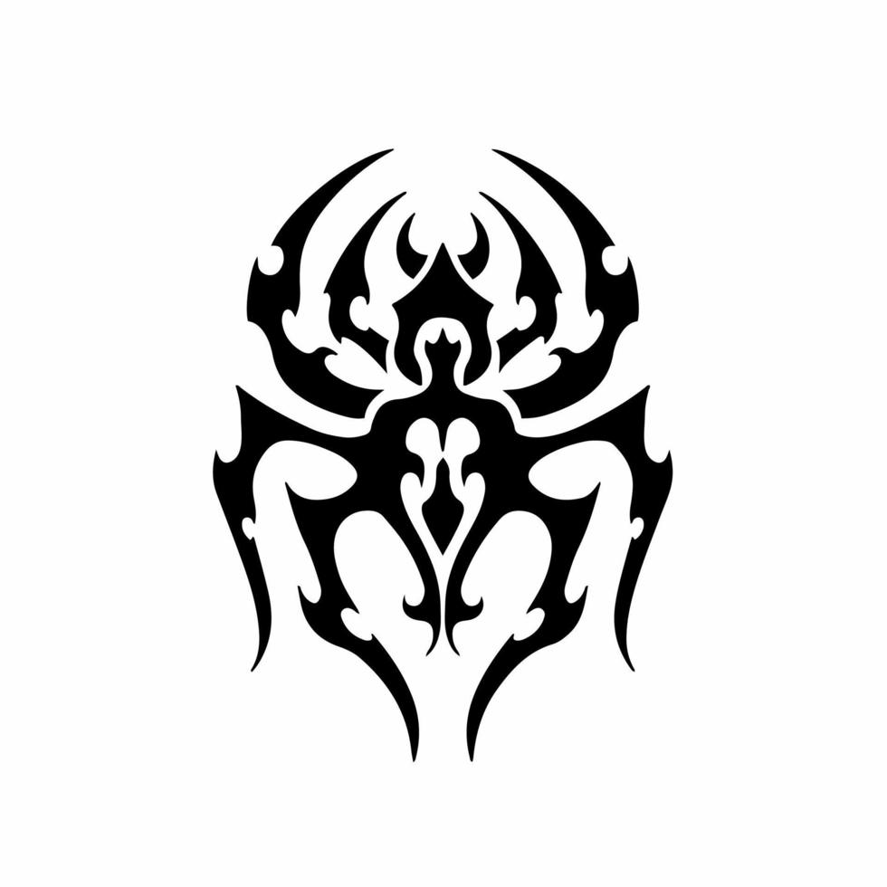 Tribal Spider Logo. Tattoo Design. Animal Stencil Vector Illustration.